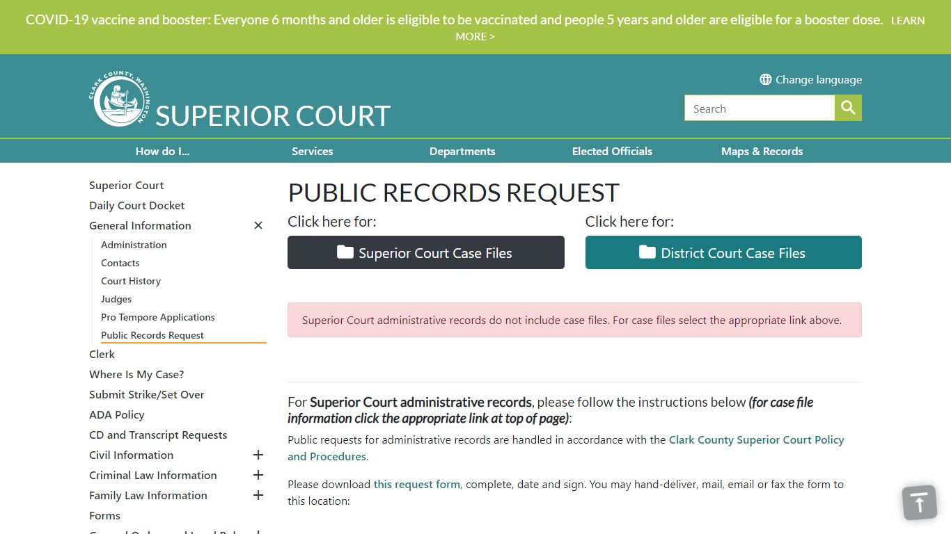 PUBLIC RECORDS REQUEST | Clark County